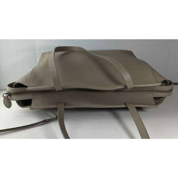 Rebecca Minkoff Gabby Leather Satchel Tote Large Shoulder Bag Beige Clean Lined - Picture 12 of 16